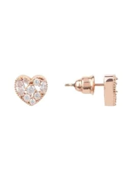 Latelita Heart Sparkling Stud Earrings Rosegold -Latelitla Store heart sparkling stud earrings rosegold 223007