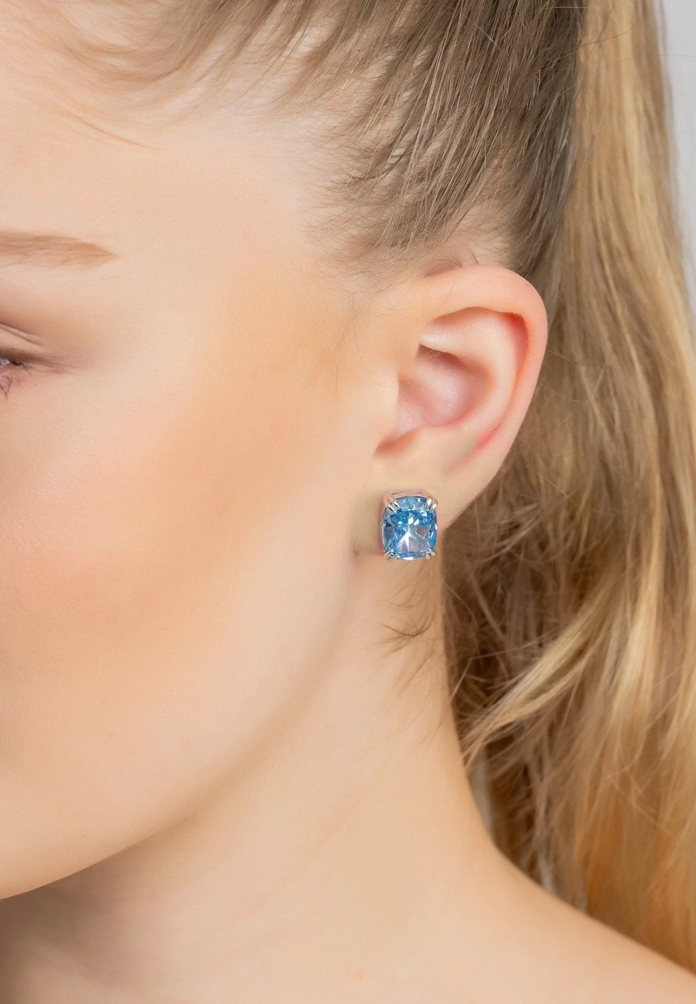 Latelita Helena Blue Topaz Stud Earrings Silver 3 Latelita Helena Blue Topaz Stud Earrings Silver - Image 2