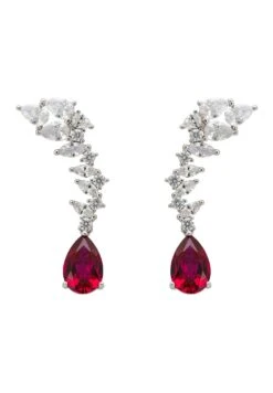 Latelita Henriette Teardrop Earrings Ruby Silver