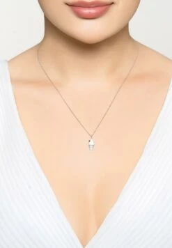 Latelita Ice Cream Cone Enamel Necklace Silver -Latelitla Store ice cream cone enamel necklace silver 612516