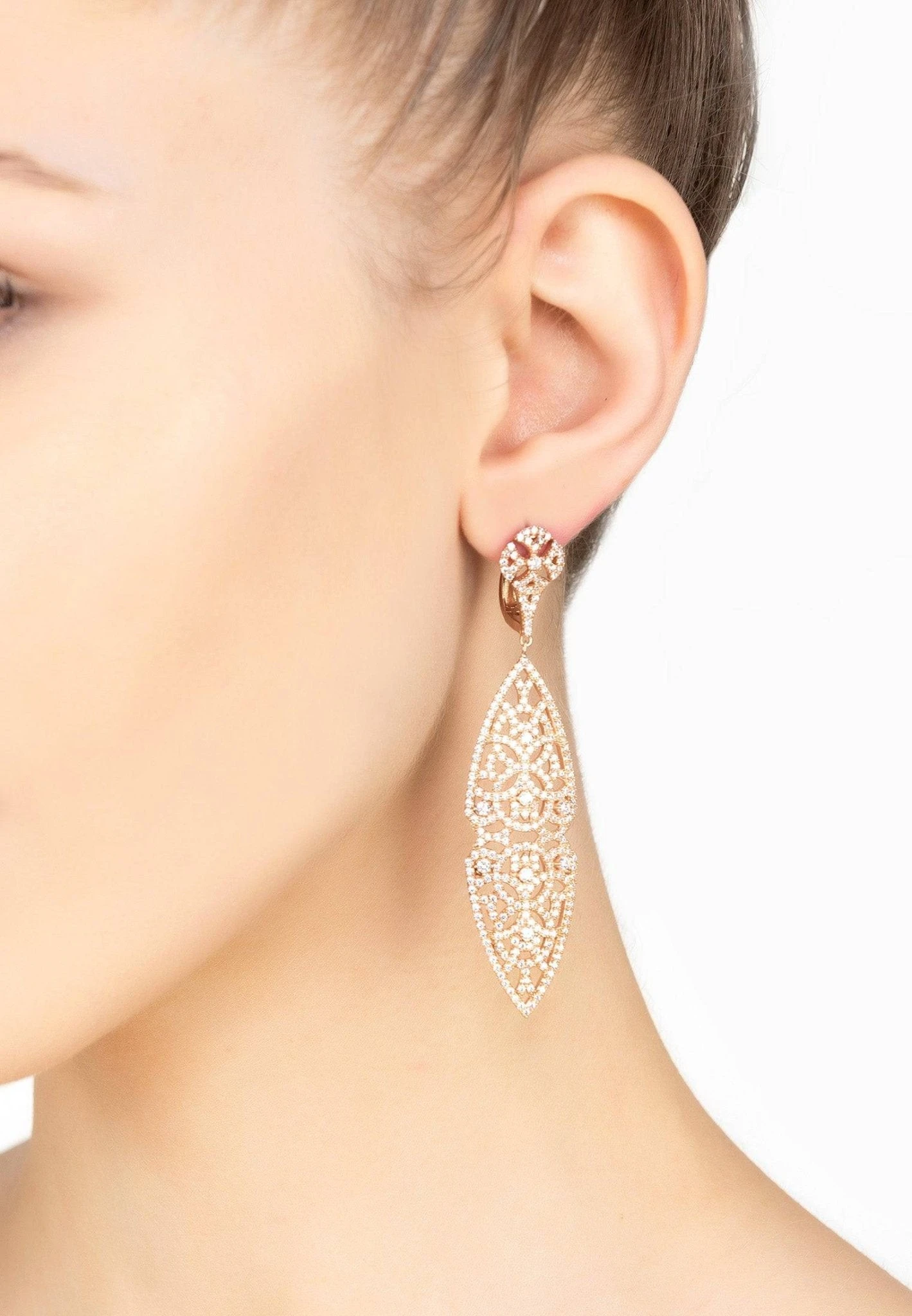 Latelita Inca Drop Earrings Rosegold 4 Latelita Inca Drop Earrings Rosegold - Image 2