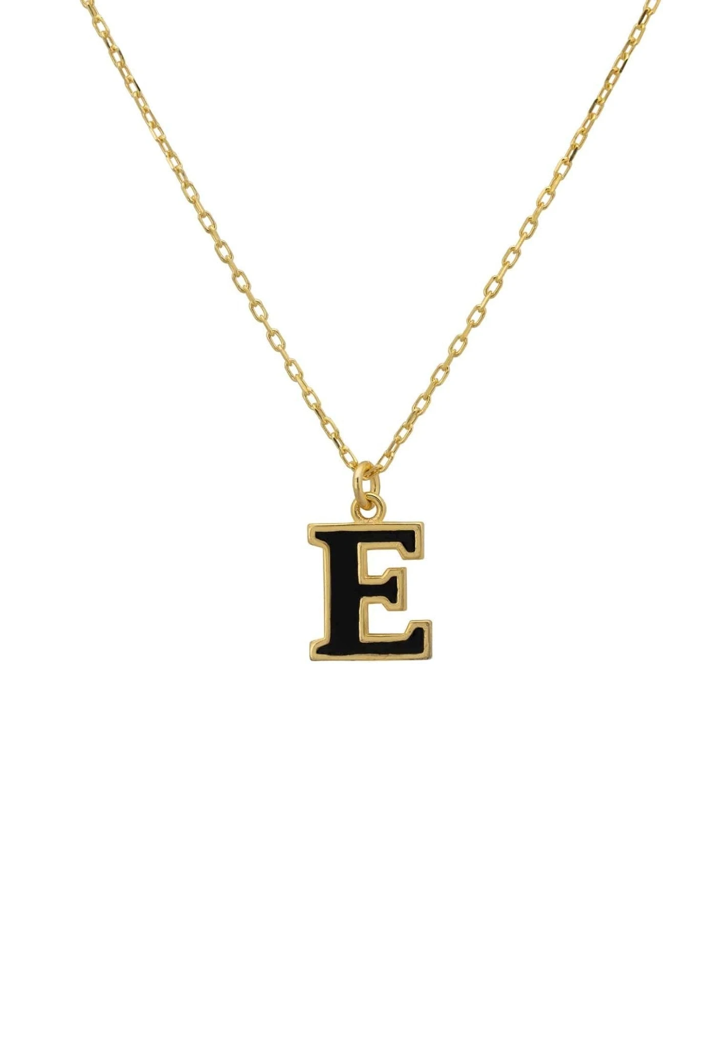 Latelita Initial Enamel Necklace Gold E 3 Latelita Initial Enamel Necklace Gold E