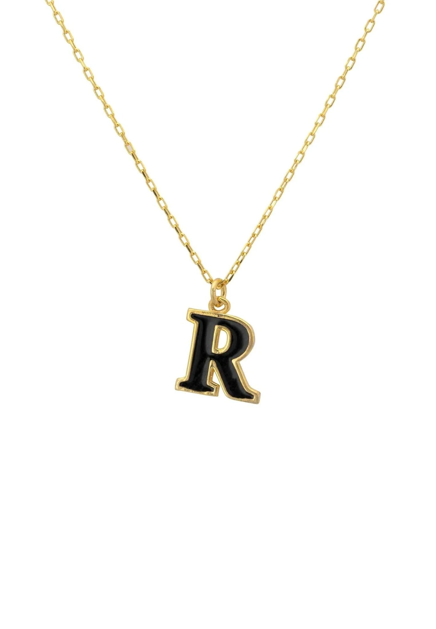 Latelita Initial Enamel Necklace Gold R 3 Latelita Initial Enamel Necklace Gold R