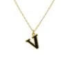 Latelita Initial Enamel Necklace Gold V -Latelitla Store initial enamel necklace gold v 633304