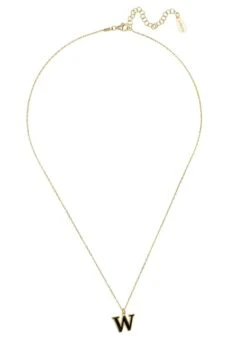 Latelita Initial Enamel Necklace Gold W -Latelitla Store initial enamel necklace gold w 199052