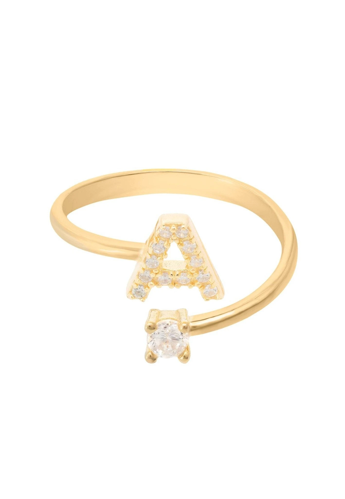 Latelita Initial Ring Gold A 3 Latelita Initial Ring Gold A