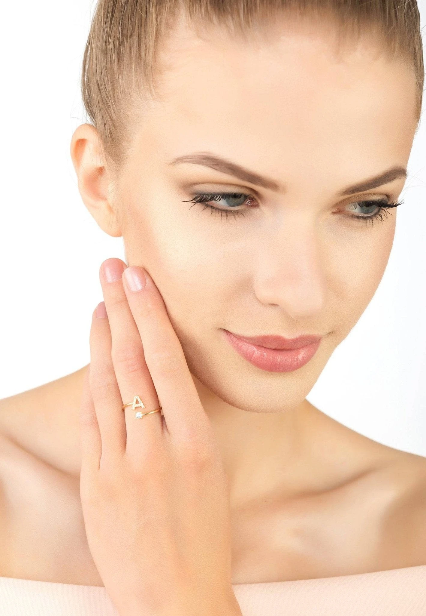 Latelita Initial Ring Gold A 4 Latelita Initial Ring Gold A - Image 2