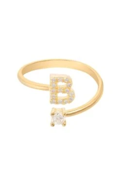 Latelita Initial Ring Gold B