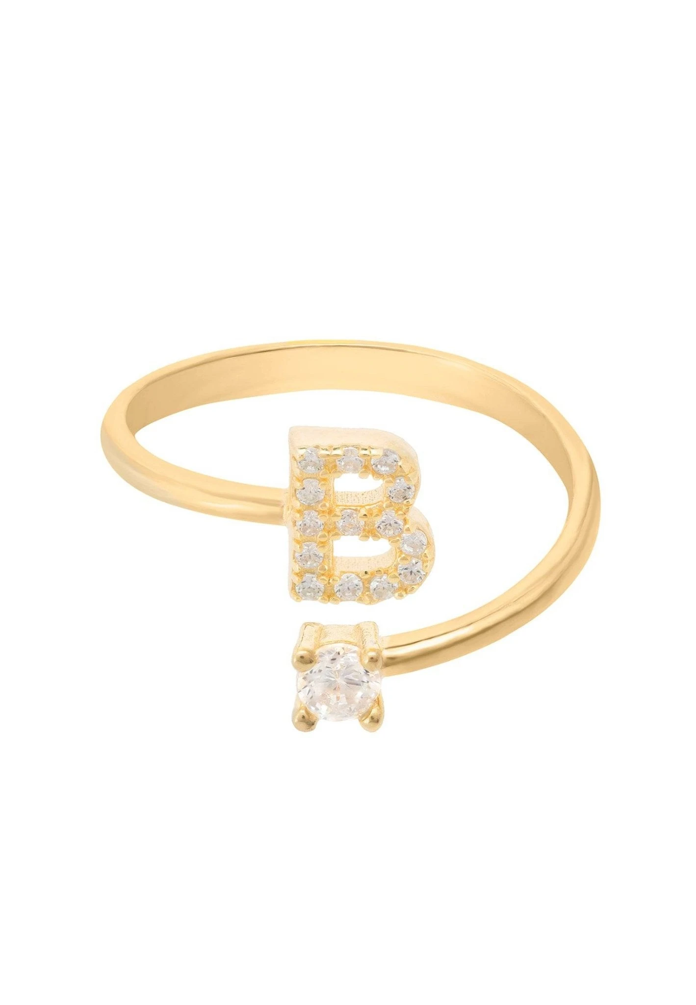 Latelita Initial Ring Gold B 3 Latelita Initial Ring Gold B