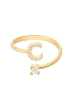 Latelita Initial Ring Gold C