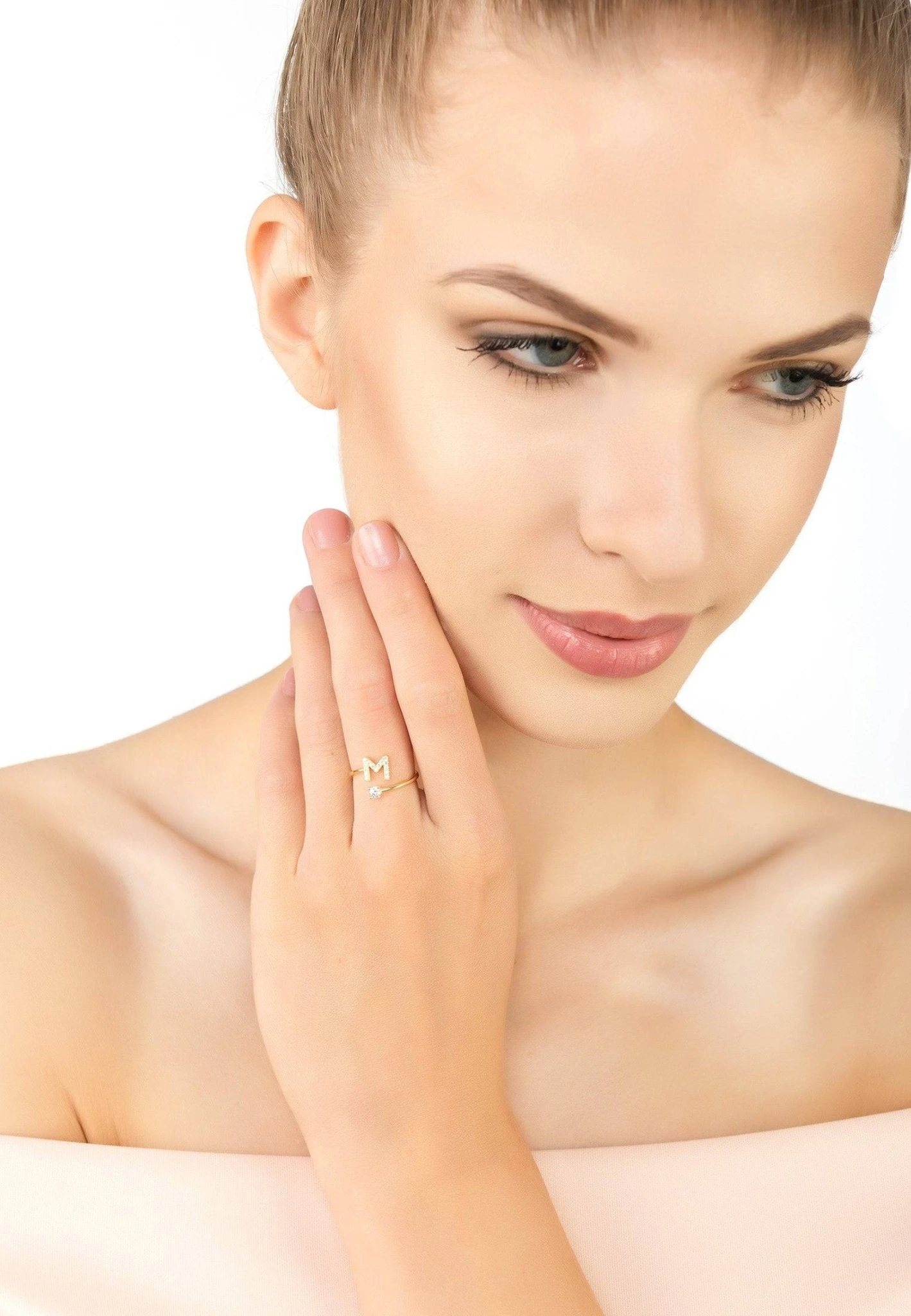 Latelita Initial Ring Gold M 4 Latelita Initial Ring Gold M - Image 2