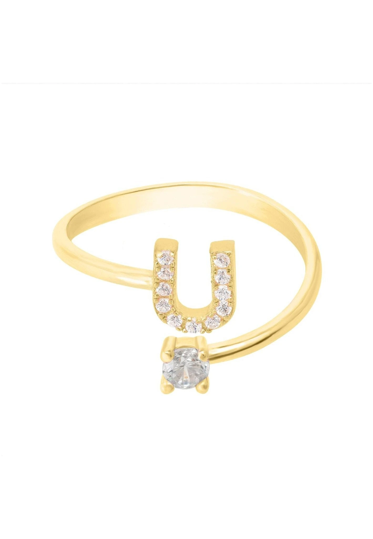 Latelita Initial Ring Gold U 3 Latelita Initial Ring Gold U