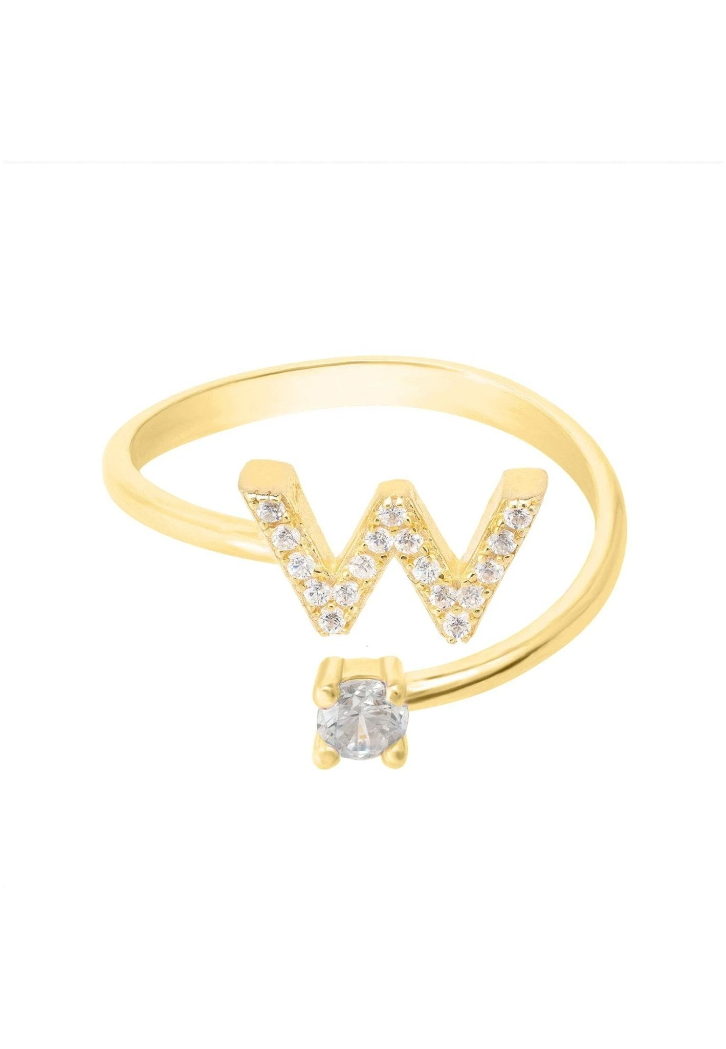 Latelita Initial Ring Gold W 3 Latelita Initial Ring Gold W