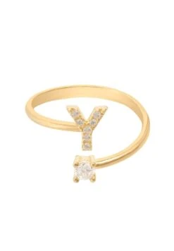 Latelita Initial Ring Gold Y