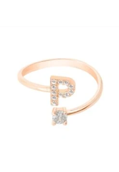 Latelita Initial Ring Rosegold P