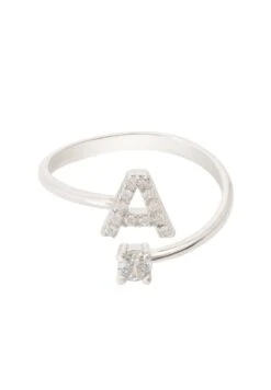 Latelita Initial Ring Silver A