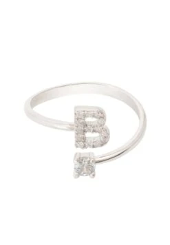Latelita Initial Ring Silver B