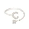 Latelita Initial Ring Silver C -Latelitla Store initial ring silver c 951360
