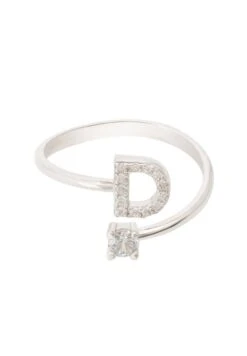 Latelita Initial Ring Silver D