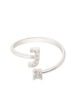 Latelita Initial Ring Silver J