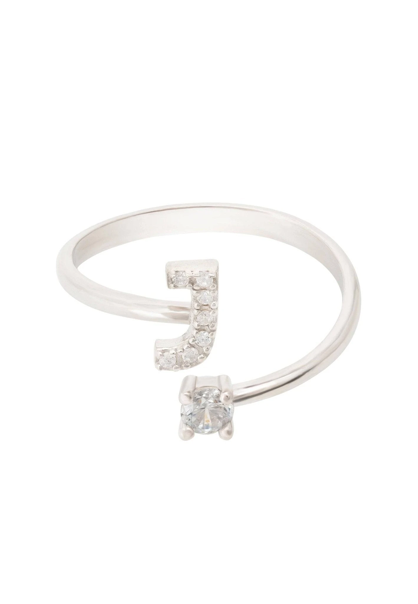 Latelita Initial Ring Silver J 3 Latelita Initial Ring Silver J