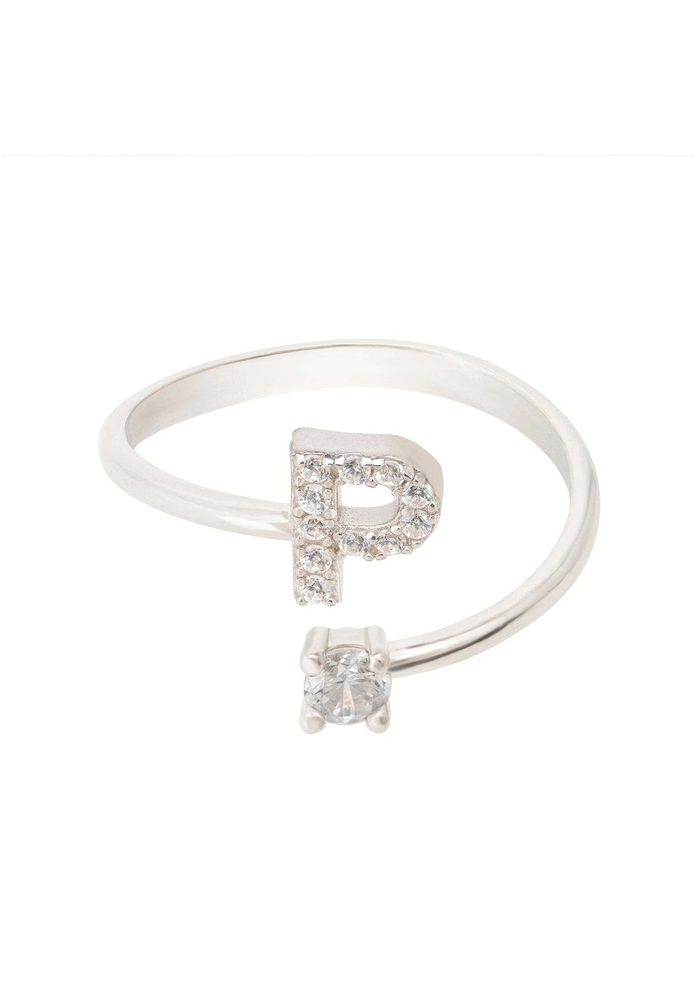 Latelita Initial Ring Silver P 3 Latelita Initial Ring Silver P