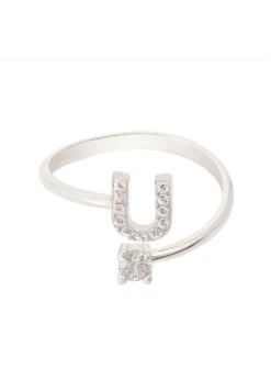 Latelita Initial Ring Silver U