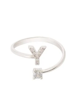 Latelita Initial Ring Silver Y