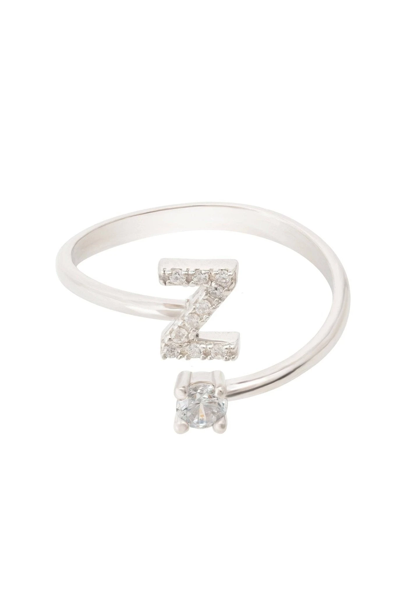 Latelita Initial Ring Silver Z 3 Latelita Initial Ring Silver Z