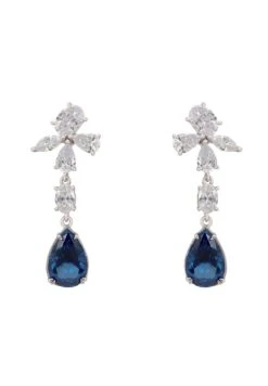 Latelita Isabella Drop Earrings Silver Tanzanite