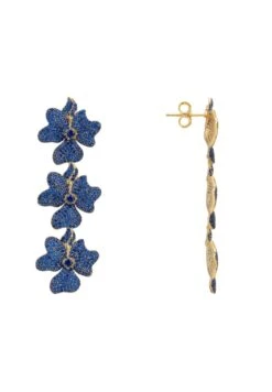 Latelita Jasmine Flower Triple Drop Earrings Gold Sapphire Blue 8 Latelita Jasmine Flower Triple Drop Earrings Gold Sapphire Blue -Latelitla Store jasmine flower triple drop earrings gold sapphire blue 334069