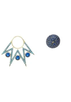 Latelita Jester Ear Jacket Convertible Earrings Blue Gold -Latelitla Store jester ear jacket convertible earrings blue gold 893648