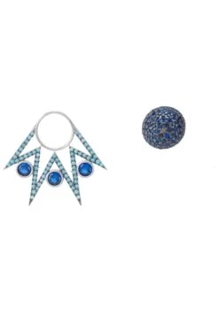 Latelita Jester Ear Jacket Convertible Earrings Blue Silver -Latelitla Store jester ear jacket convertible earrings blue silver 905301