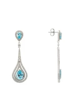 Latelita Lady Jane Pendulum Drop Earrings Silver Blue Topaz -Latelitla Store lady jane pendulum drop earrings silver blue topaz 364789