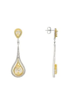 Latelita Lady Jane Pendulum Drop Earrings Silver Moissanite -Latelitla Store lady jane pendulum drop earrings silver moissanite 243264