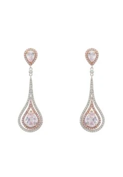 Latelita Lady Jane Pendulum Drop Earrings Silver Morganite