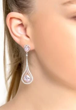 Latelitla Store -Latelitla Store lady jane pendulum drop earrings silver morganite 670189