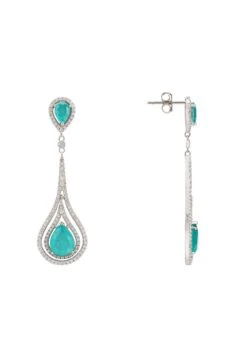 Latelita Lady Jane Pendulum Drop Earrings Silver Paraiba Tourmaline -Latelitla Store lady jane pendulum drop earrings silver paraiba tourmaline 391878