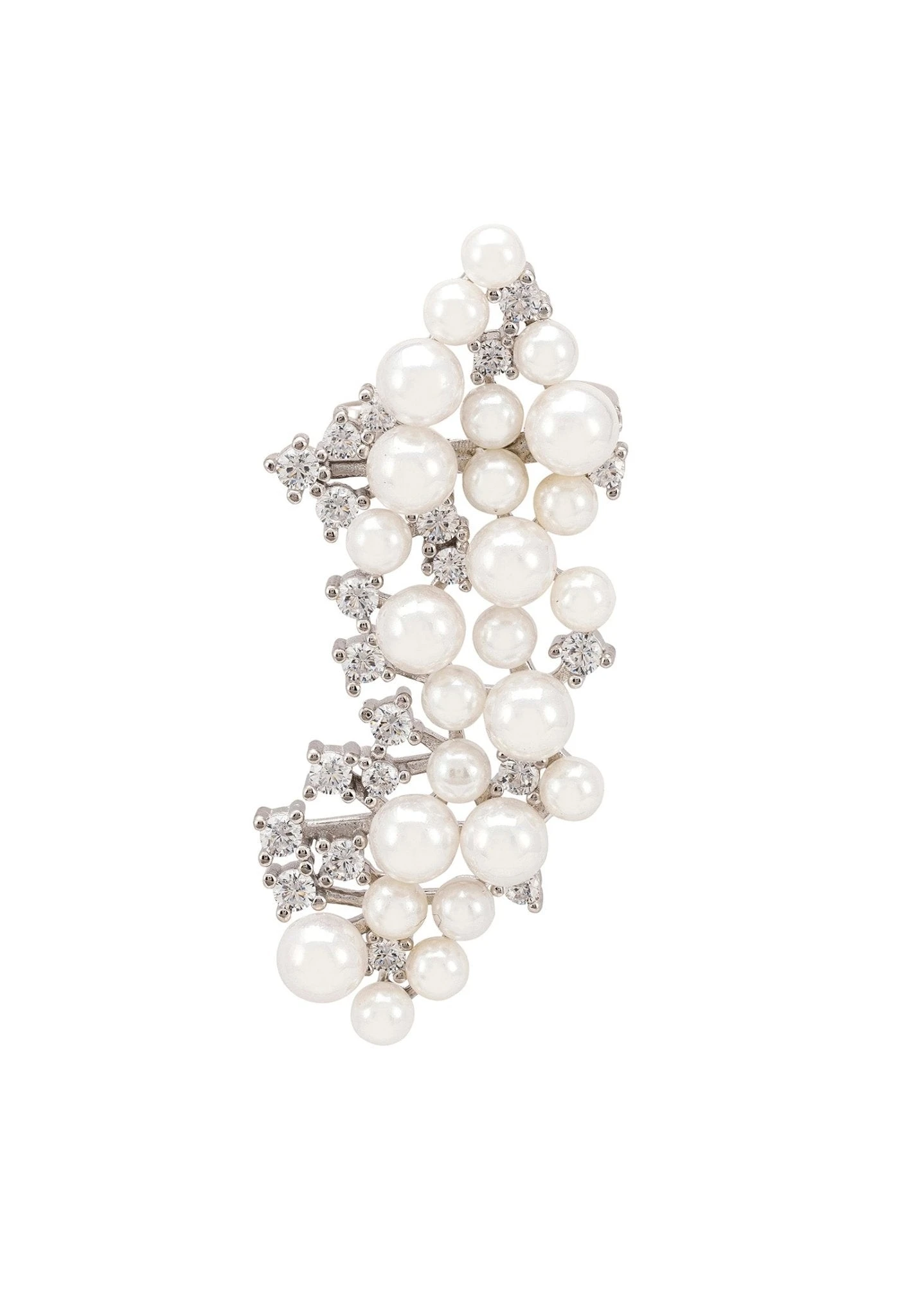 Latelita Lambeth Pearl Ear Climber Left Ear Silver 3 Latelita Lambeth Pearl Ear Climber Left Ear Silver