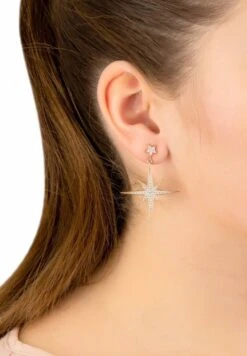 Latelita Large Star Burst Drop Earrings Rosegold -Latelitla Store large star burst drop earrings rosegold 273457