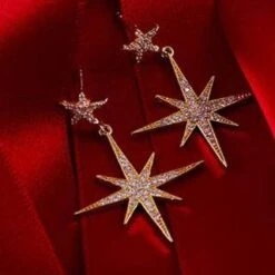 Latelita Large Star Burst Drop Earrings Rosegold -Latelitla Store large star burst drop earrings rosegold 327017