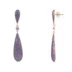 Latelita Coco`S Long Drop Earrings Amethyst Purple Cz -Latelitla Store latelita cocos long drop earrings amethyst purple cz 194117