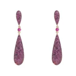 Latelita Coco`S Long Drop Earrings Ruby Red Cz