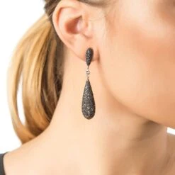 Latelita Long Drop Earrings Chocolate Cz -Latelitla Store latelita long drop earrings chocolate cz 661130