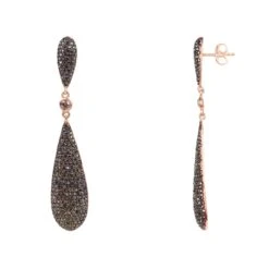 Latelita Long Drop Earrings Chocolate Cz -Latelitla Store latelita long drop earrings chocolate cz 753644