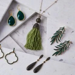 Latelita Long Drop Earrings Emerald Green Cz -Latelitla Store latelita long drop earrings emerald green cz 769571