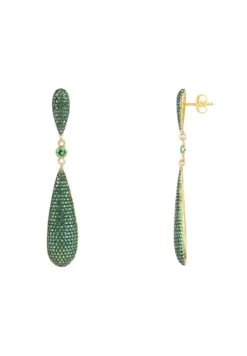 Latelita Long Drop Earrings Emerald Green Cz -Latelitla Store latelita long drop earrings emerald green cz 804204