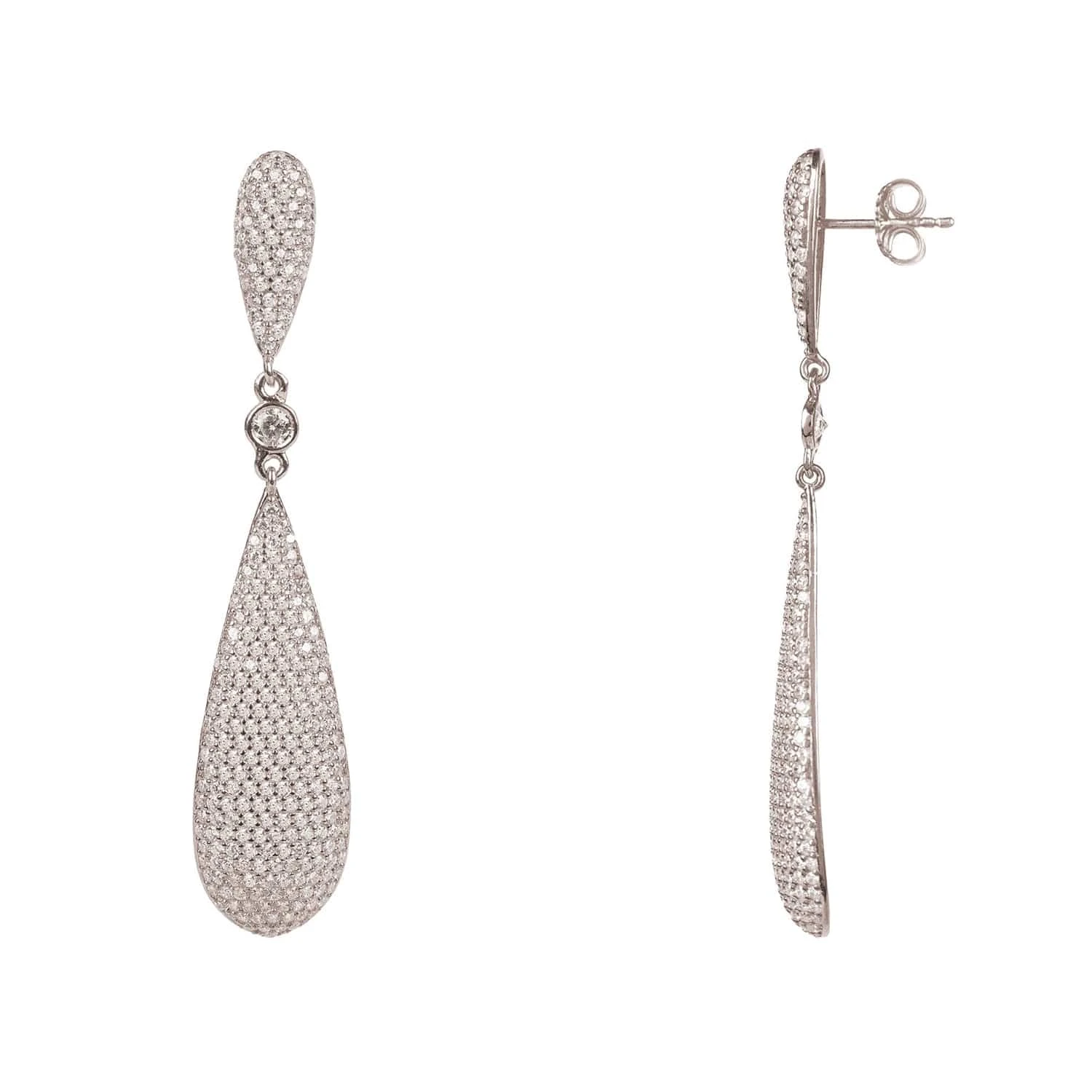 Latelita Long Drop Earrings Silver 4 Latelita Long Drop Earrings Silver - Image 2