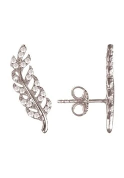 Latelita Leaf Ear Climbers Silver