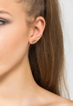 Latelita Lightning Bolt Stud Earrings Black Silver -Latelitla Store lightning bolt stud earrings black silver 369196